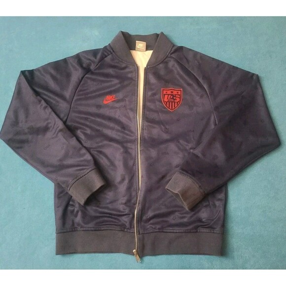 Nike US Soccer Jacket Full-Zip Vintage All Over Print AOP Rare Retro Mens M - Picture 1 of 15